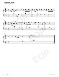Let Her Go-ハ調簡単版五線譜プレビュー3